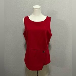 White House Black Market Red Sleeveless Blouse